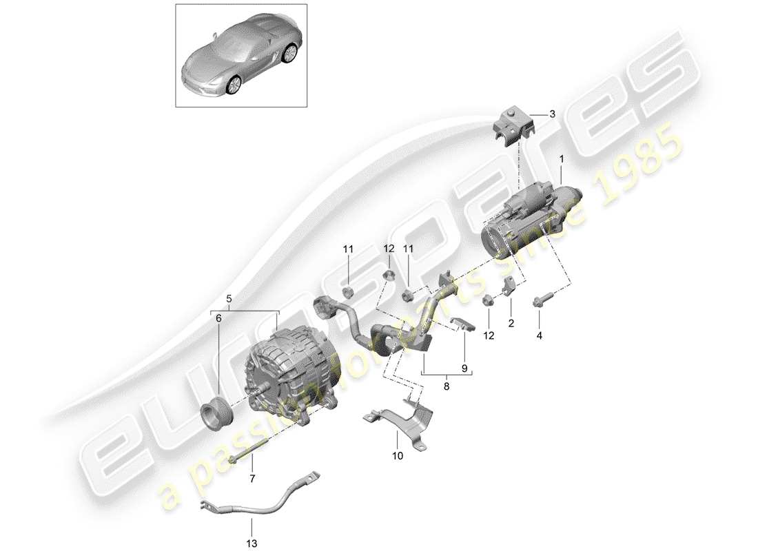 Porsche Boxster Spyder (2016) STARTER Part Diagram