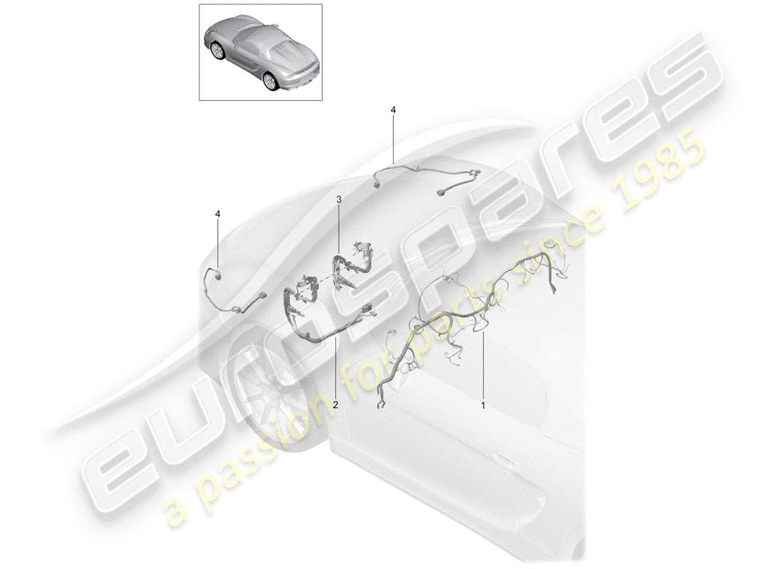 Porsche Boxster Spyder (2016) wiring harnesses Part Diagram