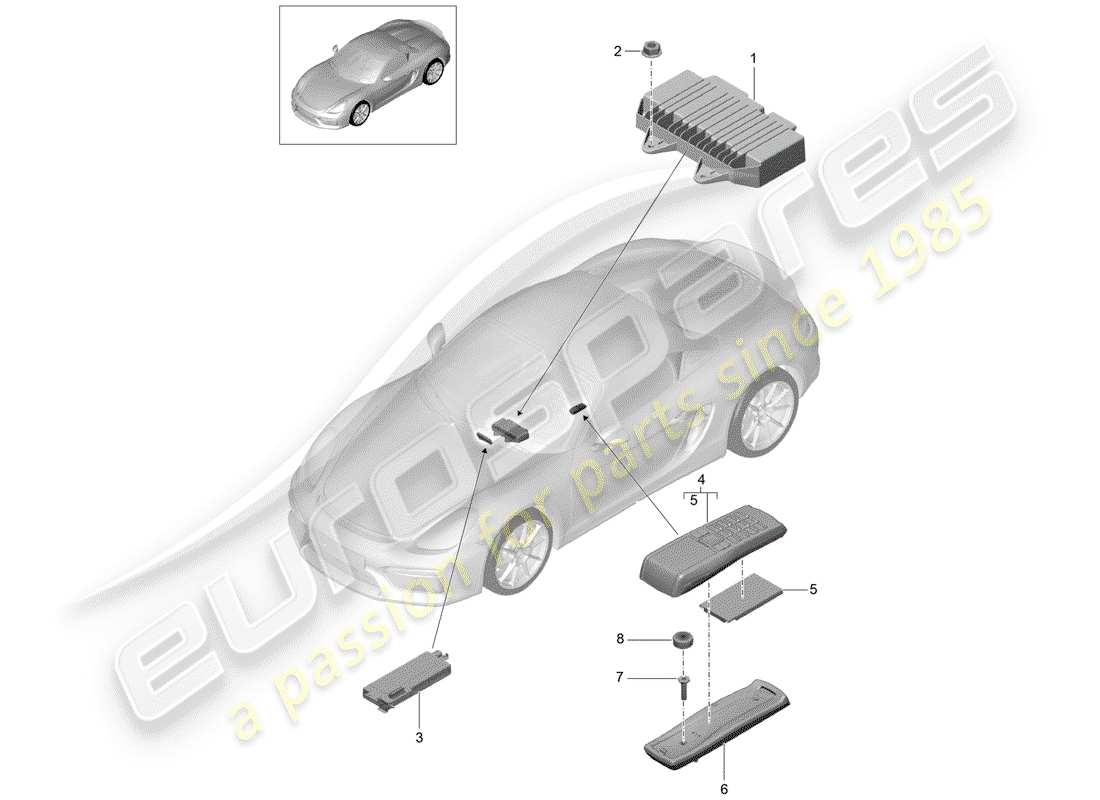 Porsche Boxster Spyder (2016) AMPLIFIER Part Diagram