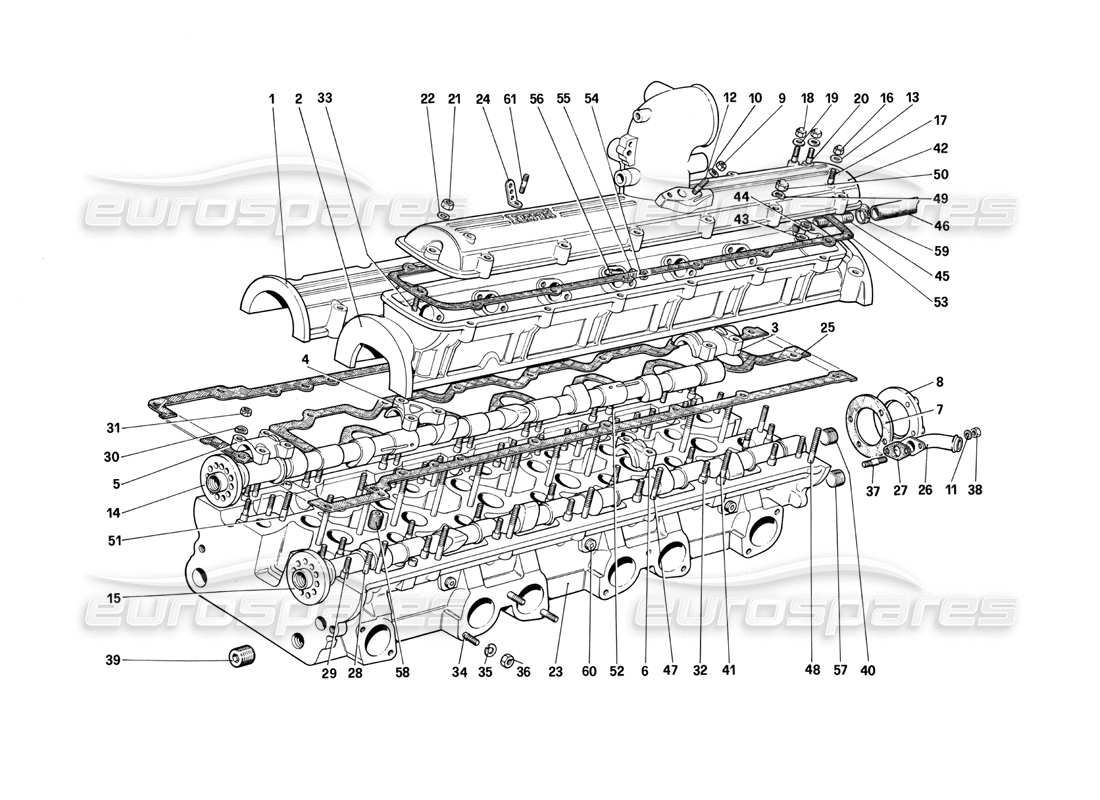 Ferrari 412 (Mechanical) Cylinder Head (Left) Part Diagram