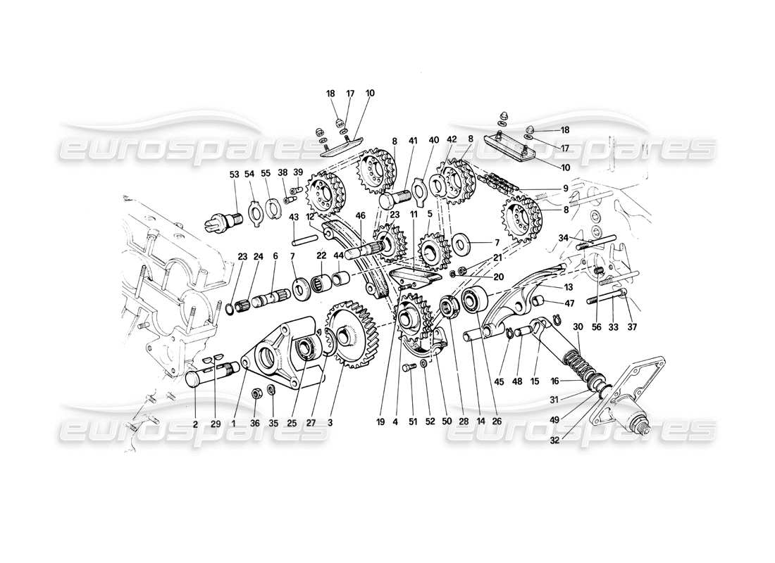 Ferrari 412 (Mechanical) timing system - controls Parts Diagram