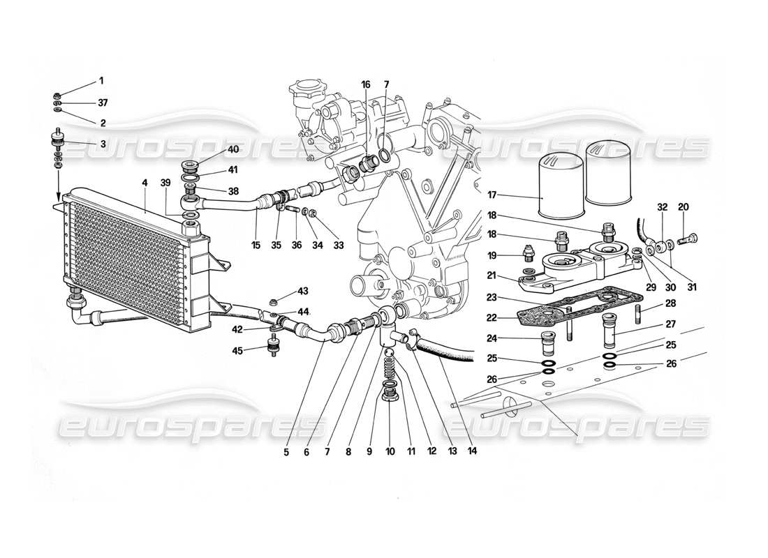 Ferrari 412 (Mechanical) Lubrication Circuit and Filters Part Diagram