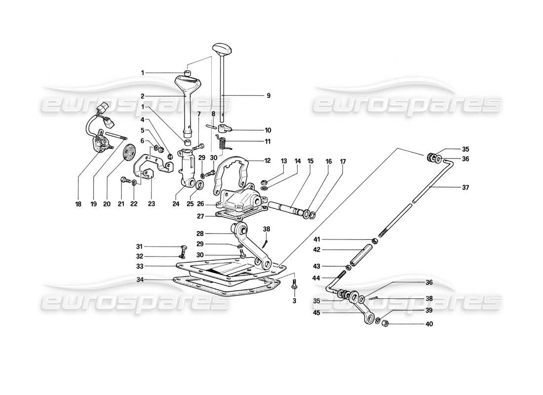 Ferrari 412 (Mechanical) Outside Gearbox Controls - 412 A. Part Diagram