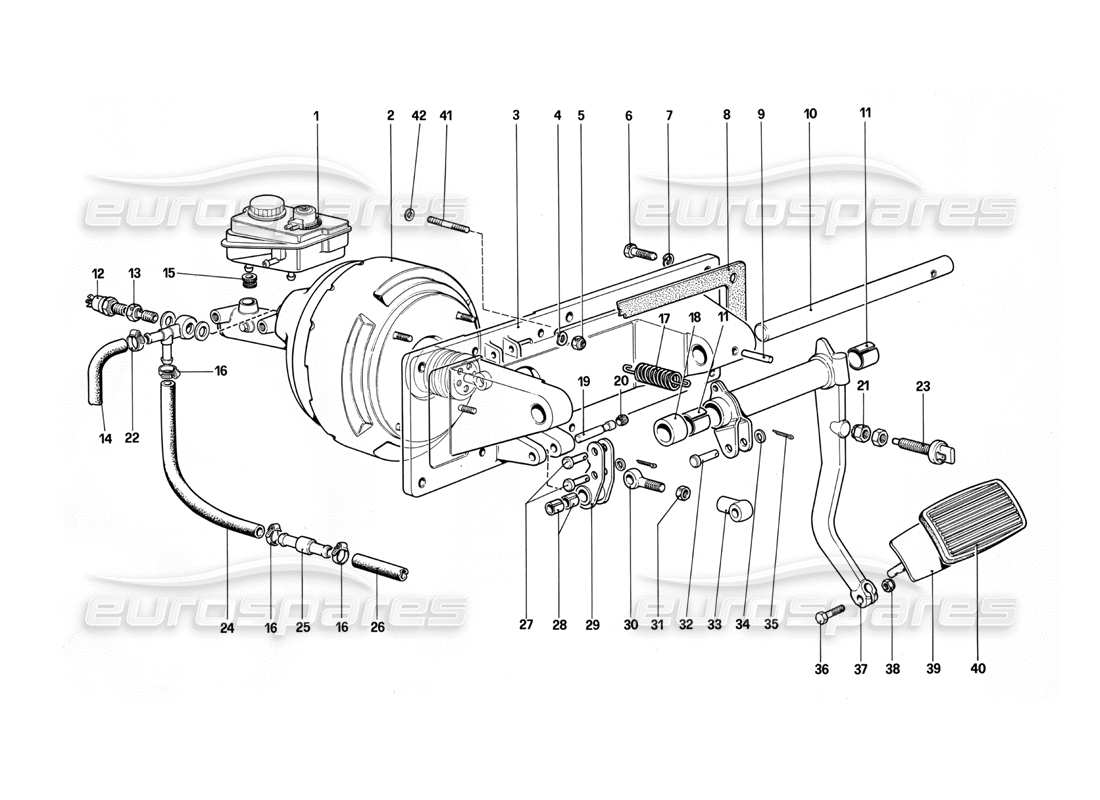 Ferrari 412 (Mechanical) Brakes Hydraulic Control - 412 A. LHD Part Diagram