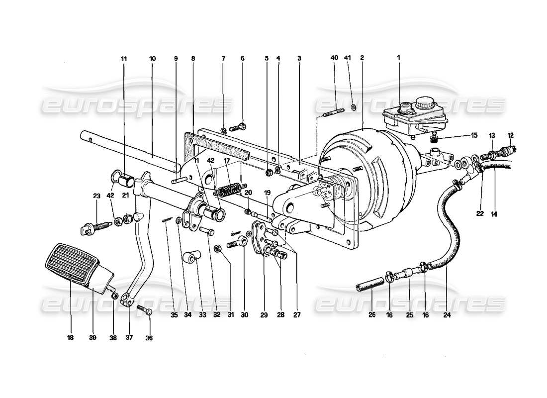 Ferrari 412 (Mechanical) Brakes Hydraulic Control - 412 A. RHD Part Diagram