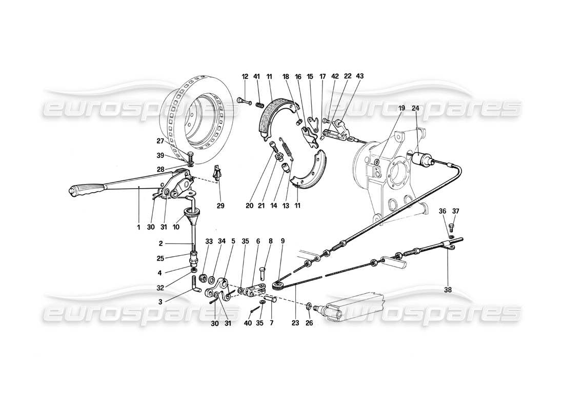 Ferrari 412 (Mechanical) Hand - Brake Control Part Diagram