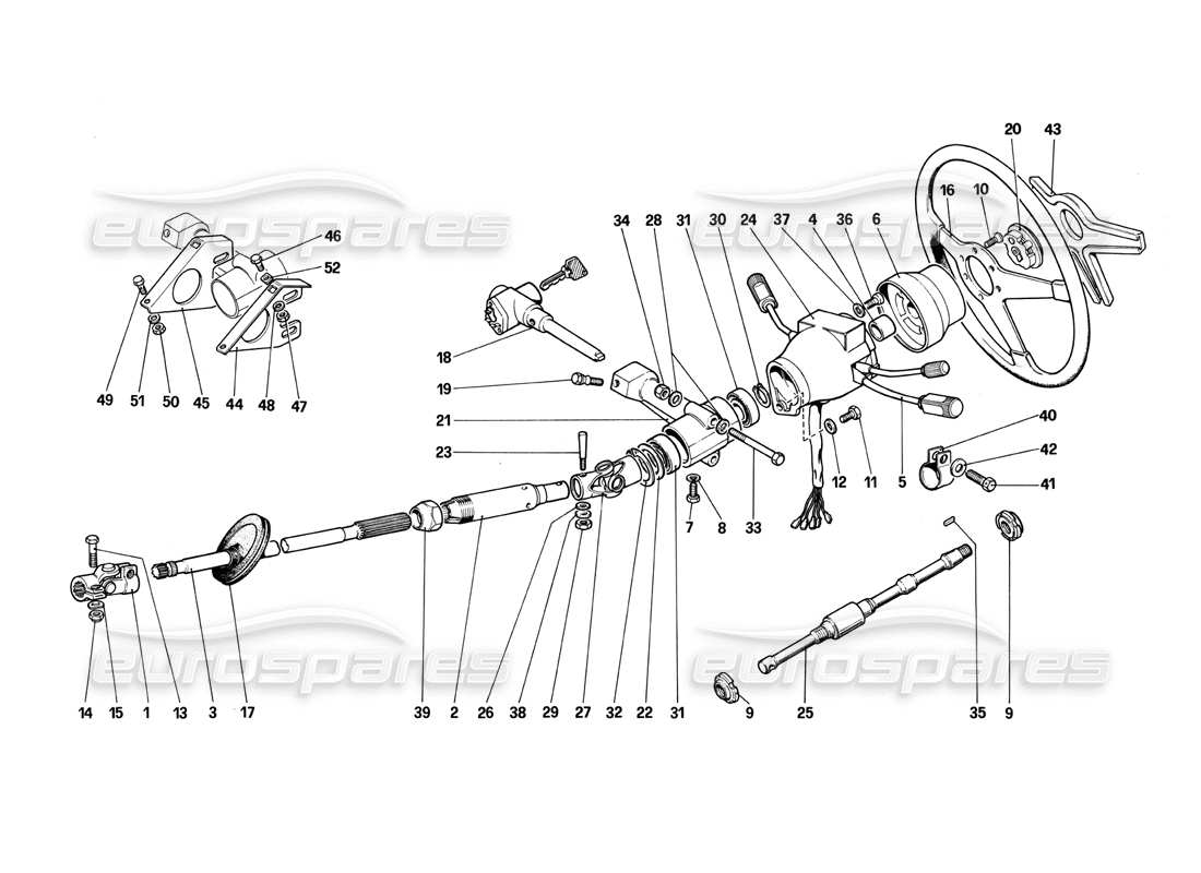Ferrari 412 (Mechanical) Steering Control Part Diagram