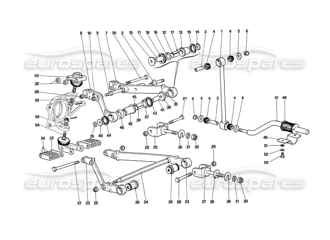 Ferrari 412 (Mechanical) Front Suspension - Levers Part Diagram