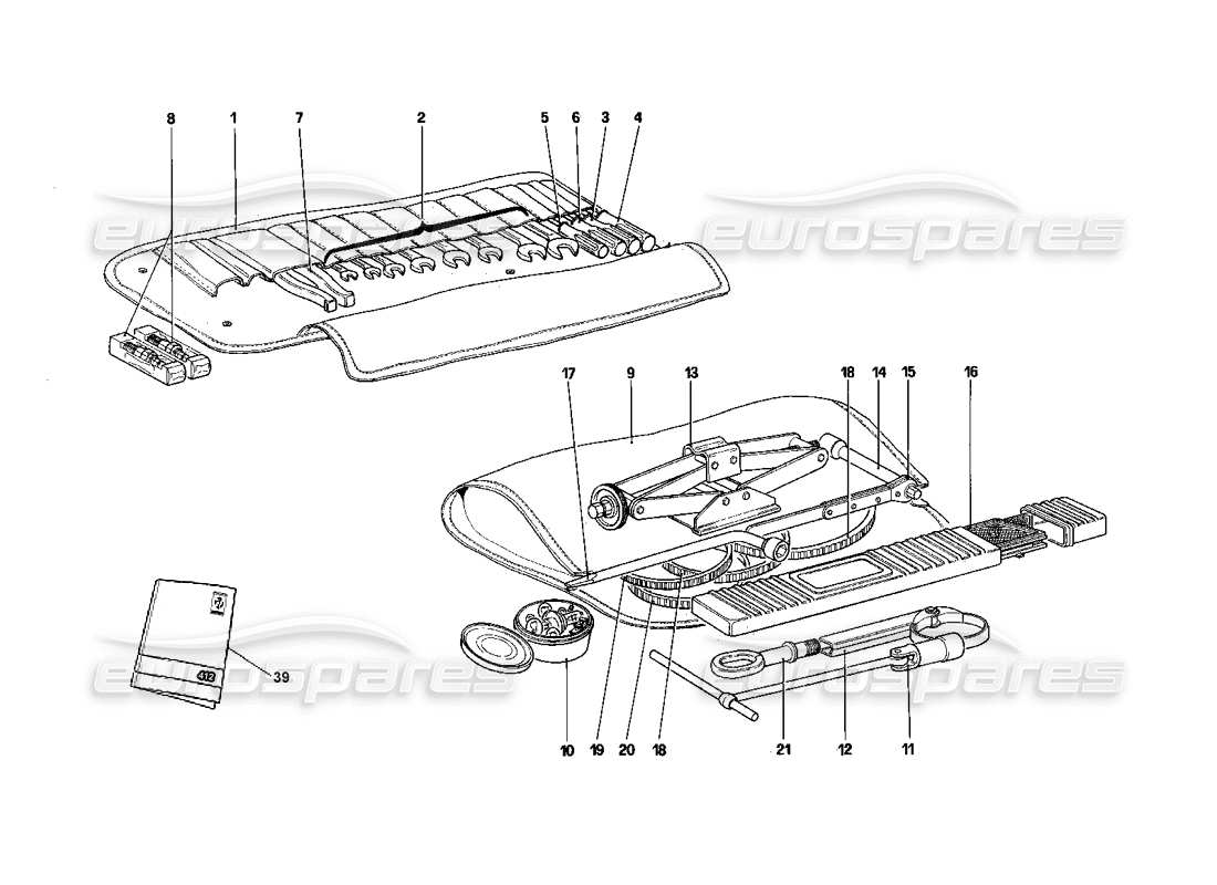 Ferrari 412 (Mechanical) Tool-Kit Part Diagram