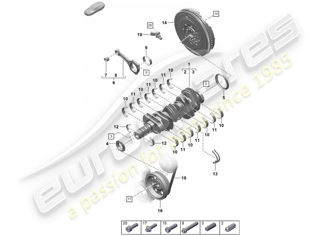 Porsche Boxster Spyder (2019) crankshaft Part Diagram