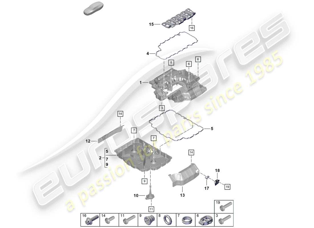 Porsche Boxster Spyder (2019) OIL PAN Part Diagram