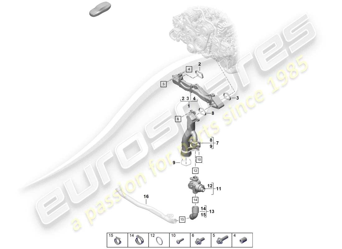 Porsche Boxster Spyder (2019) sub-frame Part Diagram