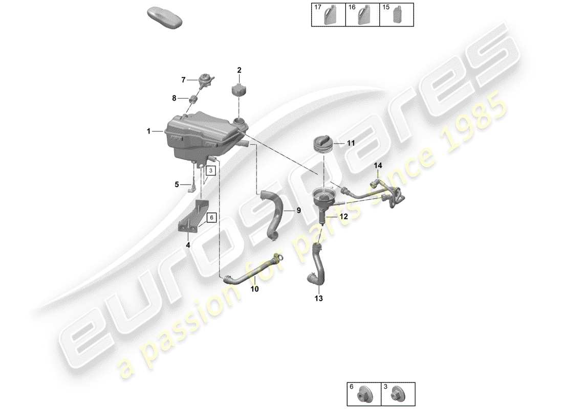 Porsche Boxster Spyder (2019) COOLANT EXPANSION TANK Part Diagram