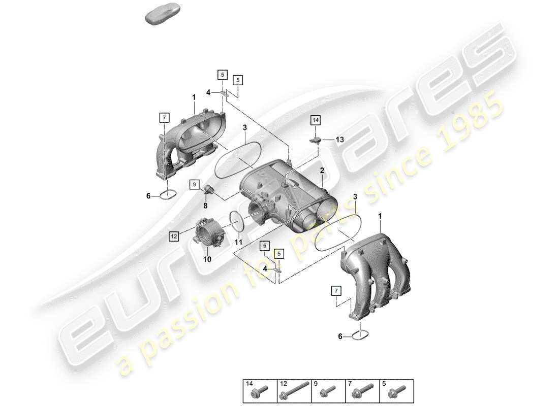 Porsche Boxster Spyder (2019) intake air distributor Part Diagram