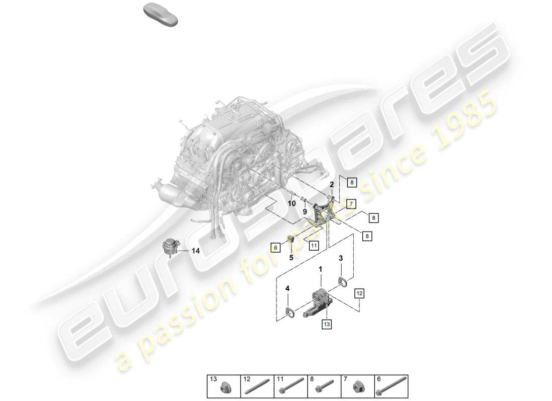 Porsche Boxster Spyder (2019) ENGINE LIFTING TACKLE Part Diagram