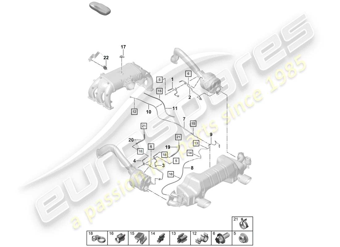 Porsche Boxster Spyder (2019) petrol particulate filter Part Diagram