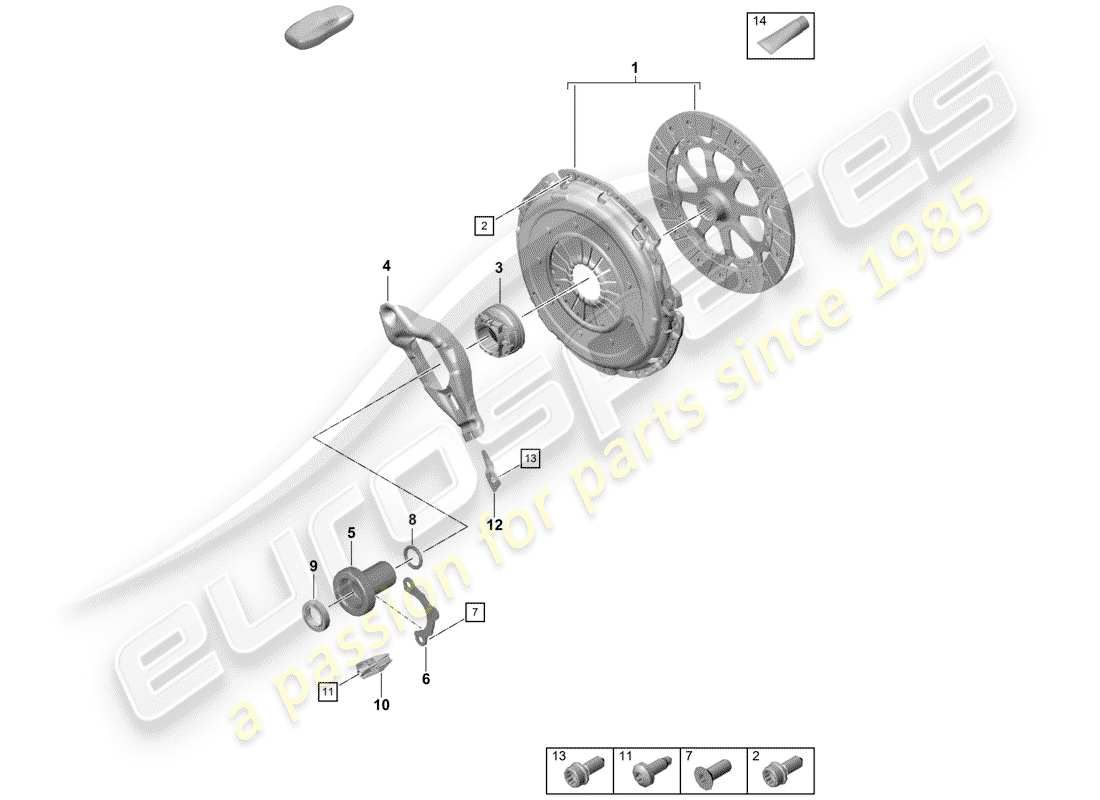 Porsche Boxster Spyder (2019) clutch Part Diagram
