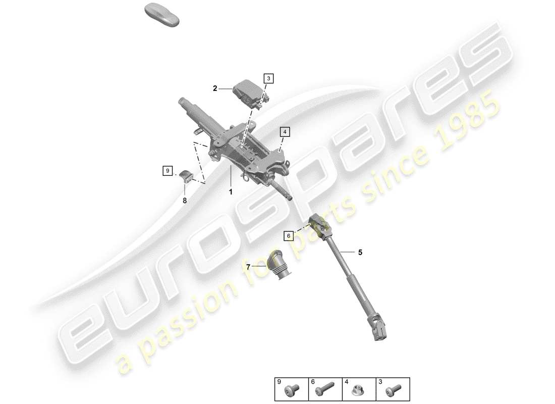 Porsche Boxster Spyder (2019) Steering Column Part Diagram