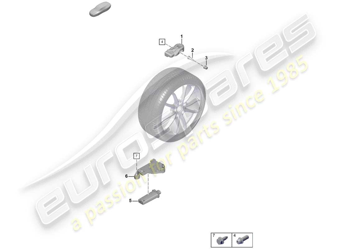 Porsche Boxster Spyder (2019) TIRE PRESSURE CONTROL SYSTEM Part Diagram