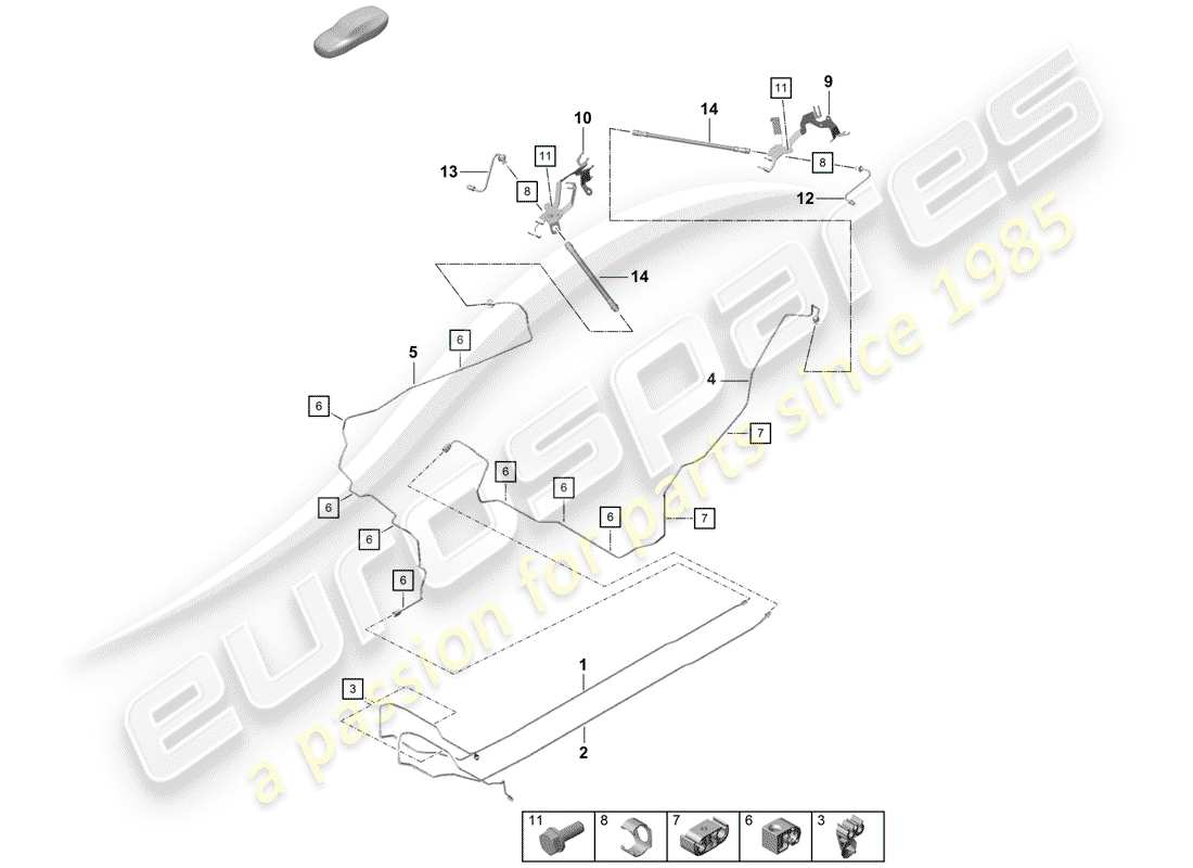 Porsche Boxster Spyder (2019) brake line Part Diagram