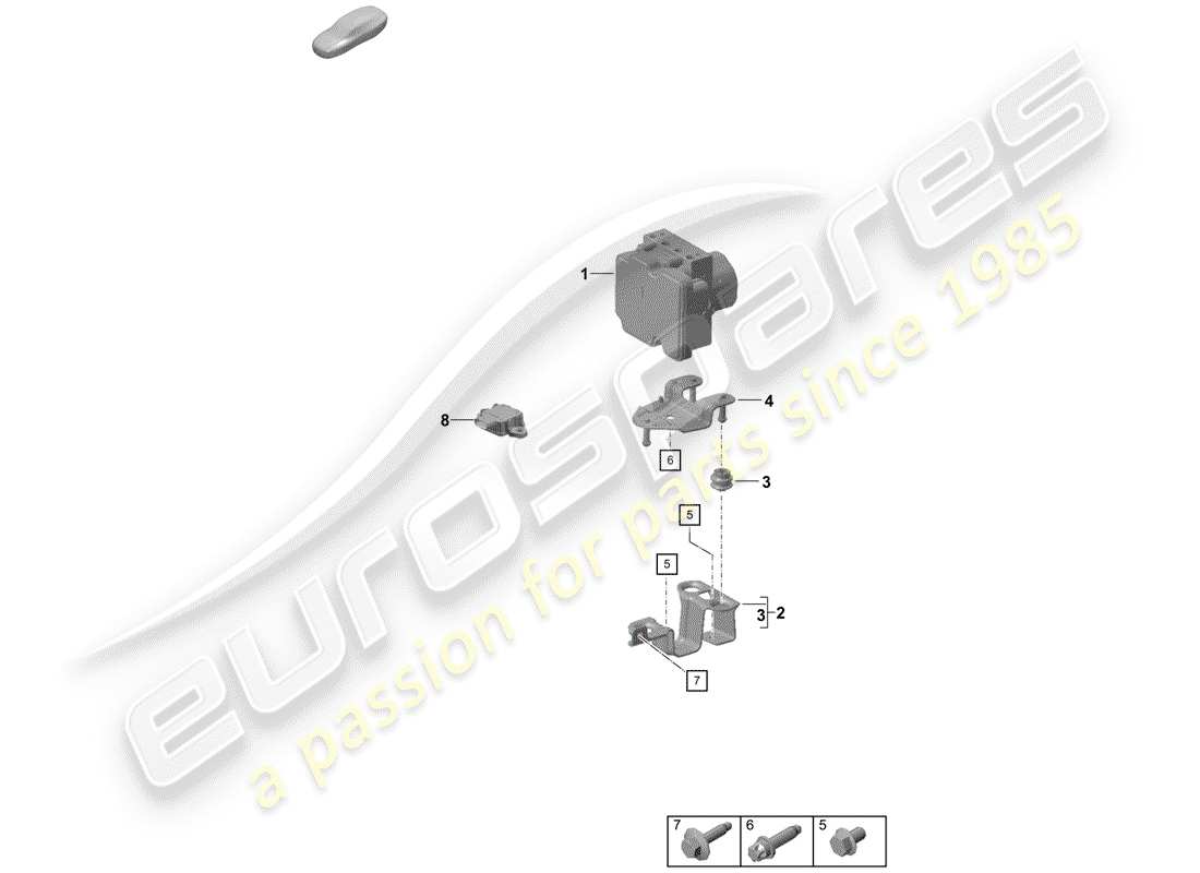 Porsche Boxster Spyder (2019) hydraulic unit Part Diagram