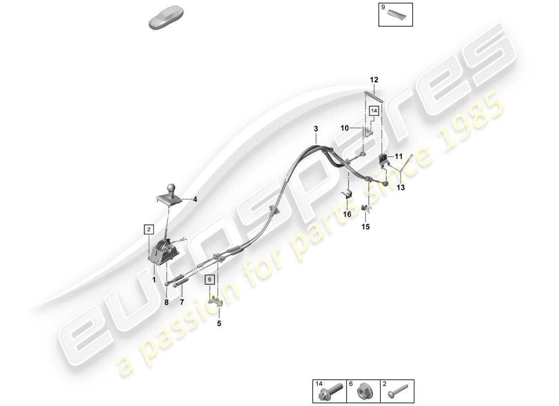 Porsche Boxster Spyder (2019) SHIFT MECHANISM Part Diagram