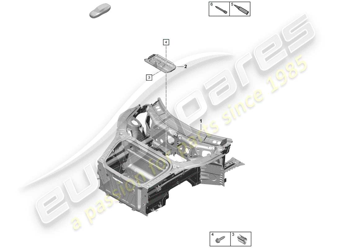 Porsche Boxster Spyder (2019) front end Part Diagram