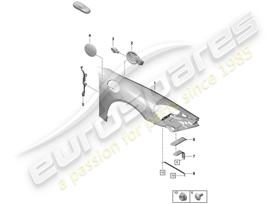 Porsche Boxster Spyder (2019) FENDER Part Diagram