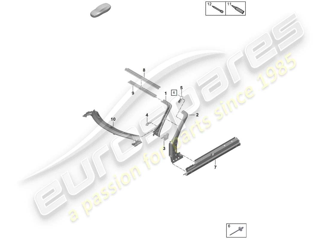 Porsche Boxster Spyder (2019) COWL Part Diagram