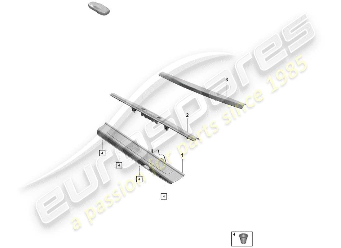 Porsche Boxster Spyder (2019) scuff plate - sill panel Part Diagram