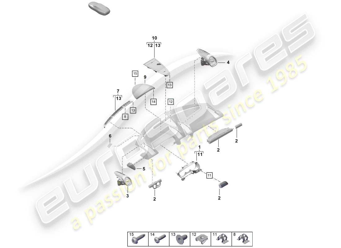 Porsche Boxster Spyder (2019) Accessories Part Diagram