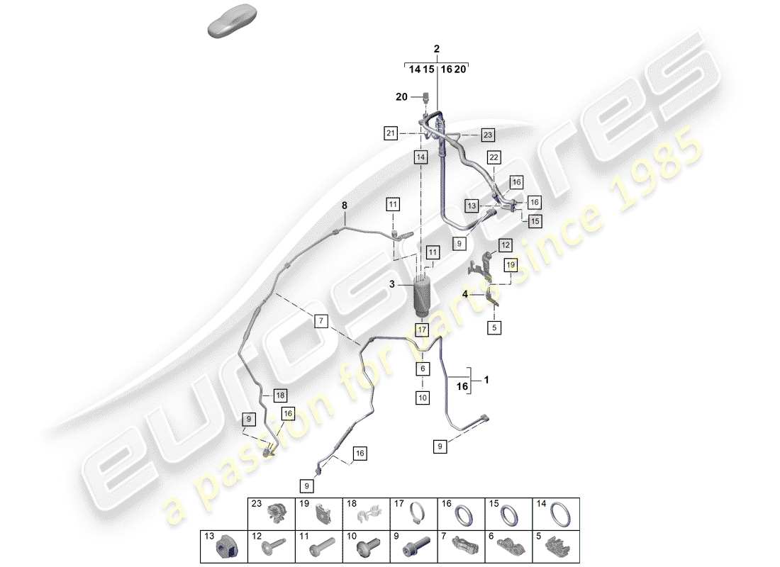 Porsche Boxster Spyder (2019) AIR CONDITIONER Part Diagram