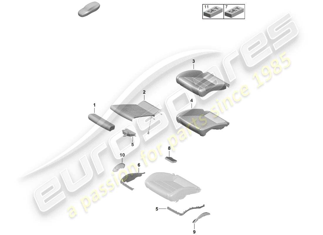 Porsche Boxster Spyder (2019) foam part Part Diagram