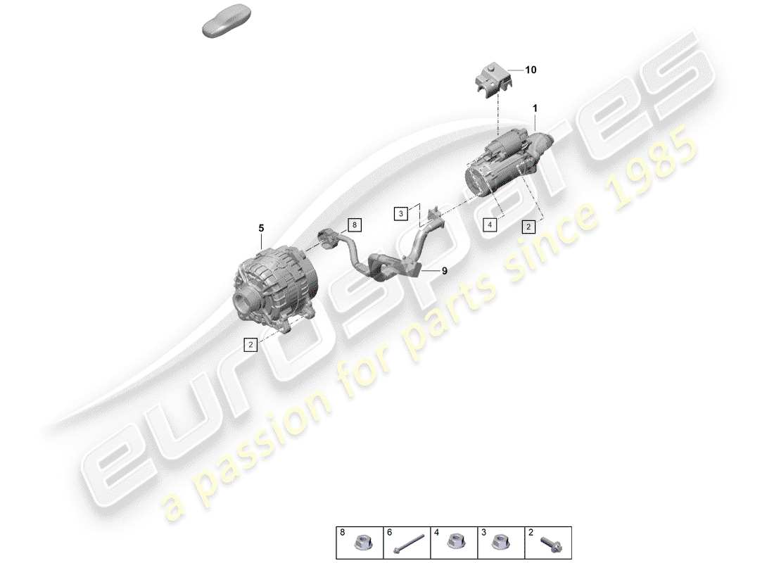 Porsche Boxster Spyder (2019) STARTER Part Diagram