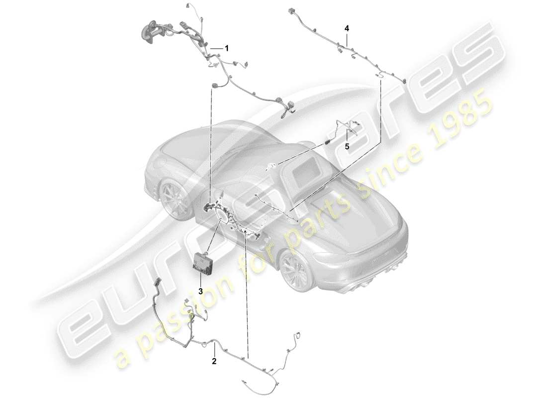 Porsche Boxster Spyder (2019) wiring harnesses Part Diagram