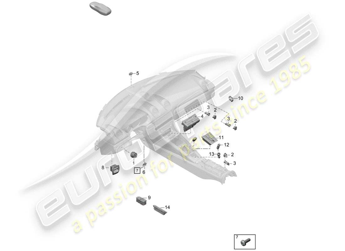 Porsche Boxster Spyder (2019) SWITCH Part Diagram