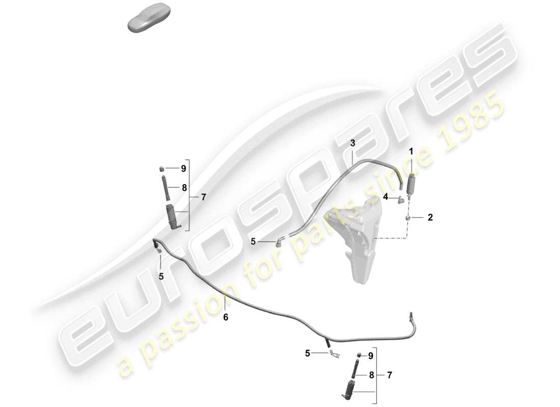Porsche Boxster Spyder (2019) HEADLIGHT WASHER SYSTEM Part Diagram