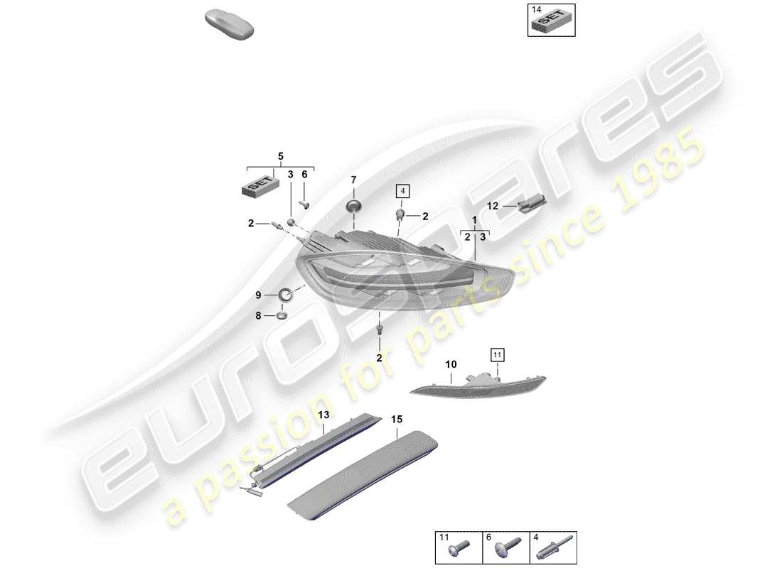 Porsche Boxster Spyder (2019) REAR LIGHT Part Diagram