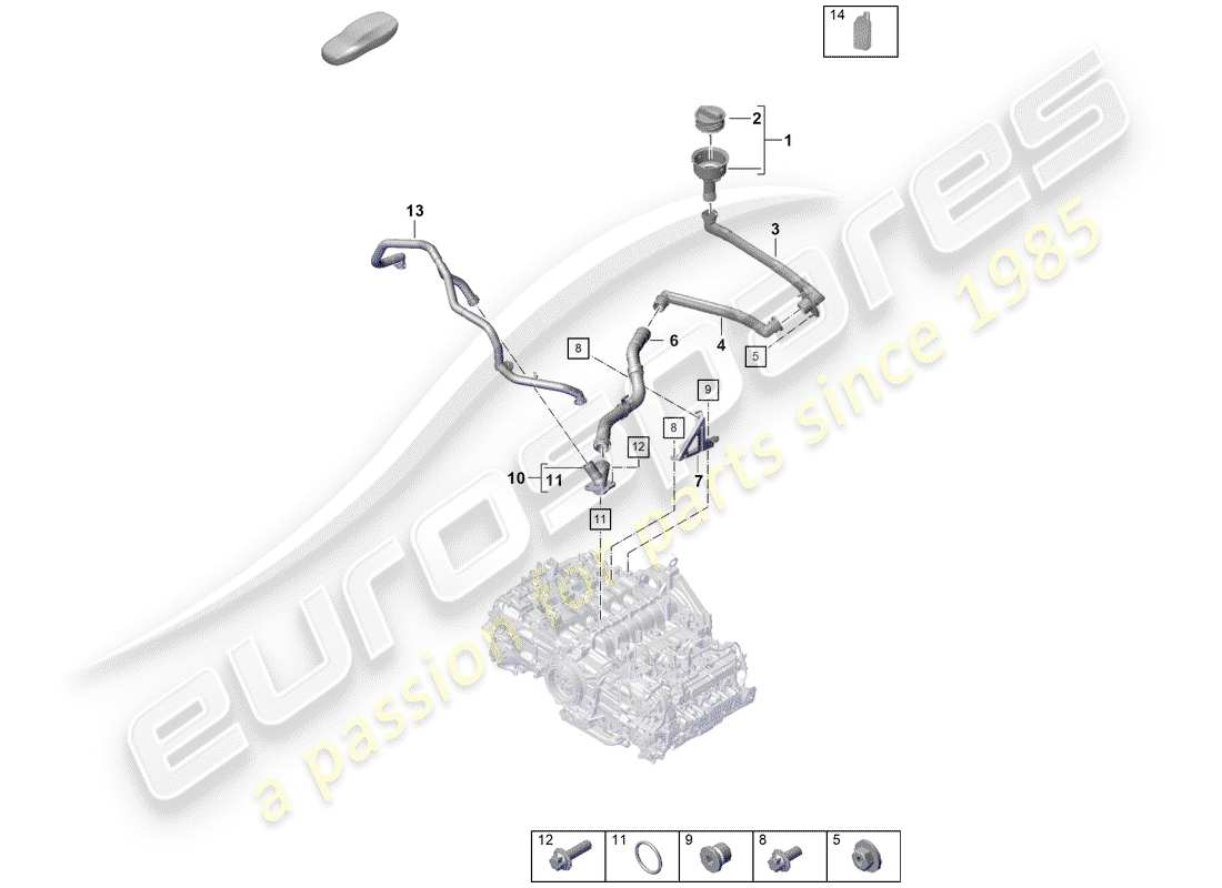 Porsche Boxster Spyder (2020) ENGINE (OIL PRESS./LUBRICA.) Part Diagram