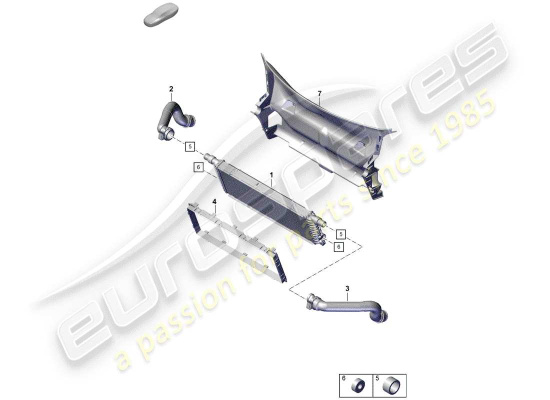 Porsche Boxster Spyder (2020) RADIATOR Part Diagram