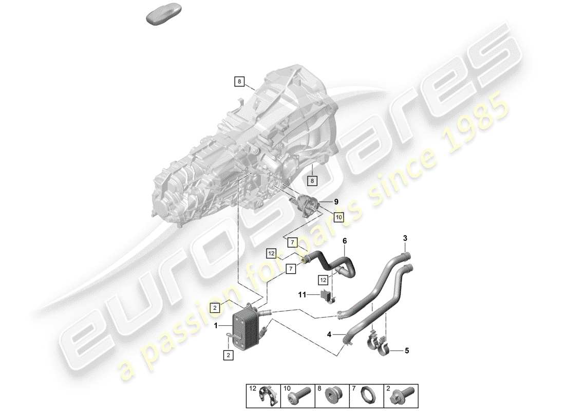 Porsche Boxster Spyder (2020) MANUAL GEARBOX Part Diagram