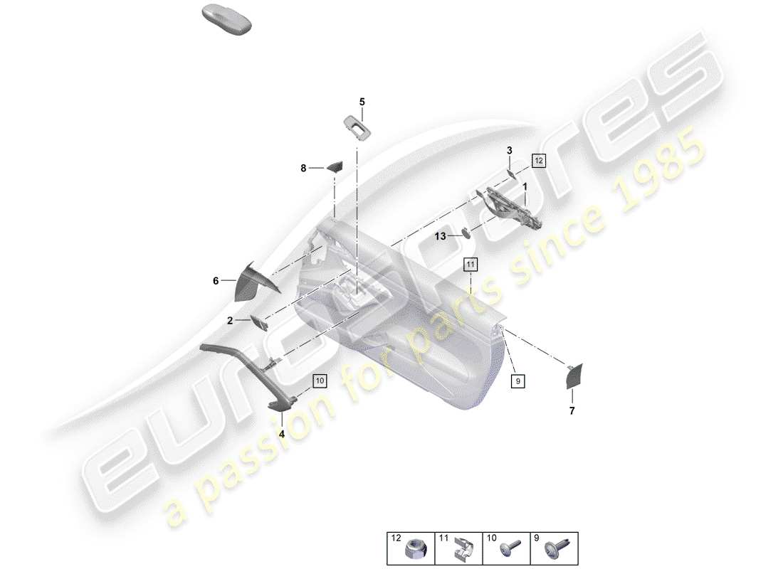 Porsche Boxster Spyder (2020) DOOR PANEL Part Diagram