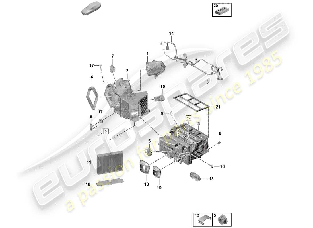 Porsche Boxster Spyder (2020) AIR CON. SERVICE DEVICE Part Diagram