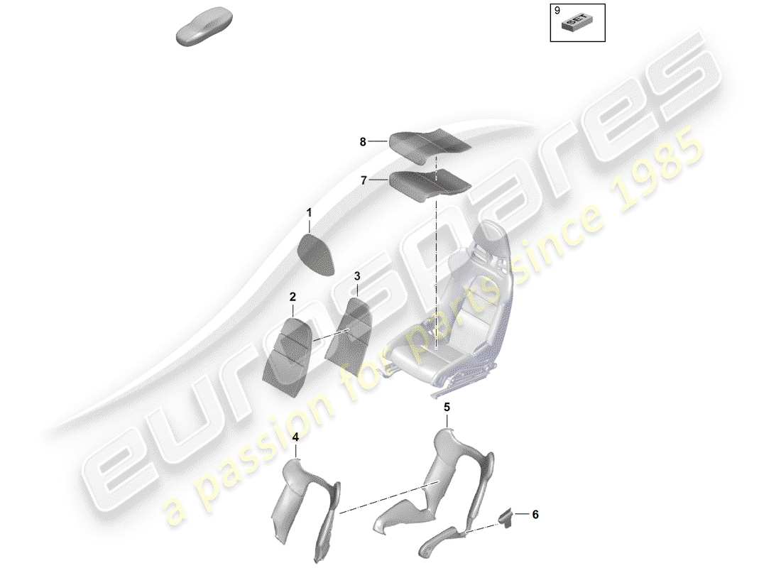 Porsche Boxster Spyder (2020) foam part Part Diagram