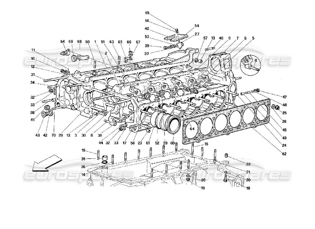 Ferrari 512 TR crankcase Part Diagram