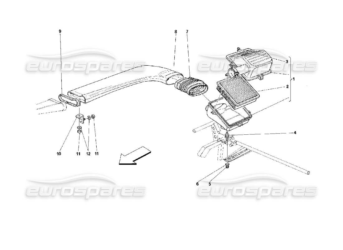 Ferrari 512 TR AIR INTAKE Part Diagram