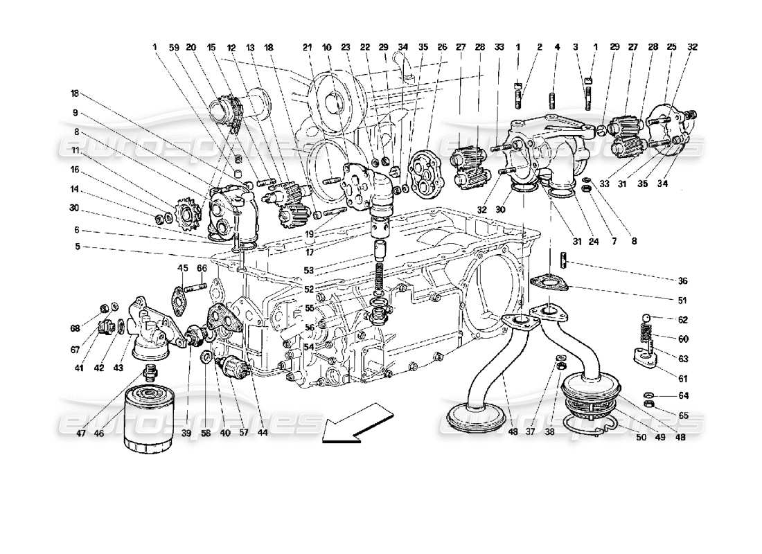 Ferrari 512 TR Lubrication - Pumps and Oil Filter Part Diagram