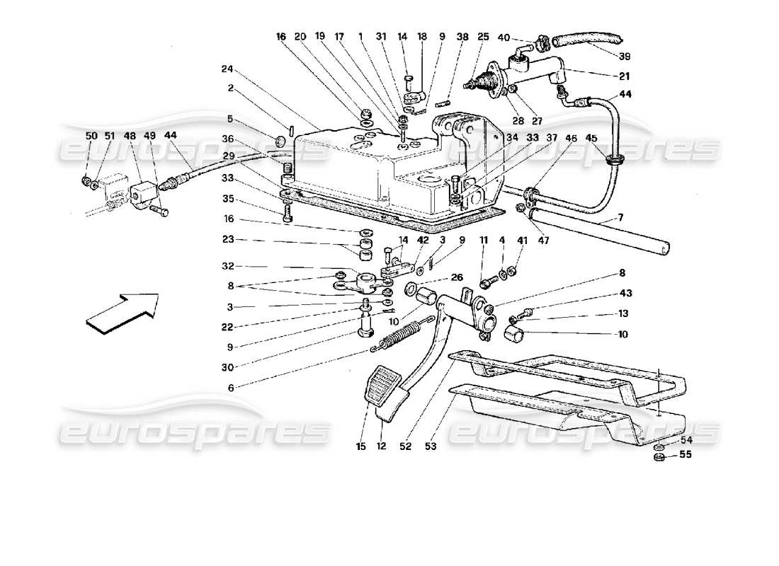 Ferrari 512 TR ClutCH Release Control -Valid for GD- Part Diagram