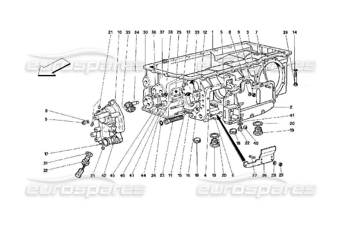 Ferrari 512 TR GEARBOX Part Diagram