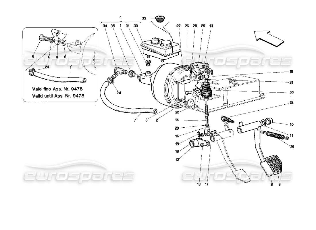 Ferrari 512 TR Brake Hydraulic System -Not for GD- Part Diagram